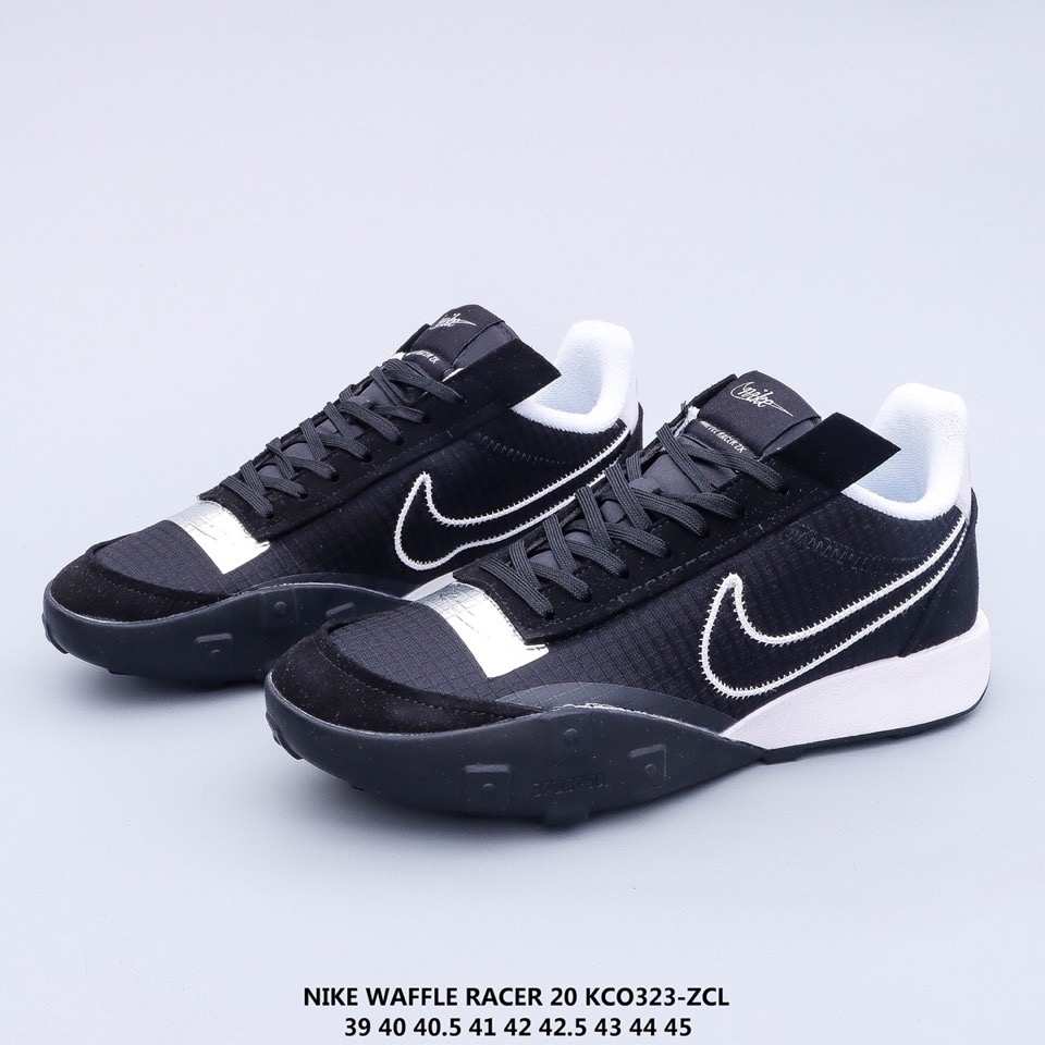 2020 Nike Waffle Racer 20 KCO Black White Running Shoes